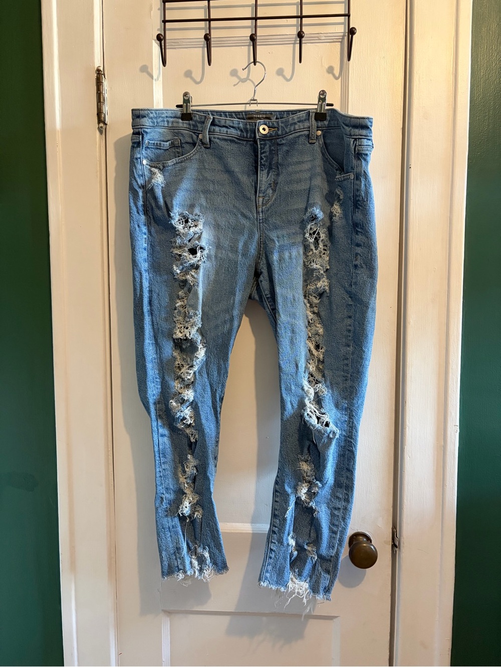 torrid Light Blue Distressed Skinny Jeans